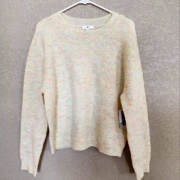 BP. neon yellow sweater size Small New mulitcolor specks - Picture 1 of 6